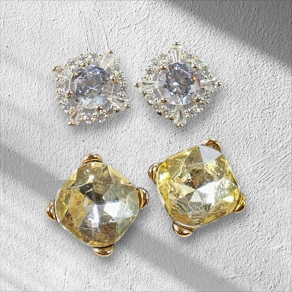 Crystal Accents Cluster Earrings with - Picture 11 of 14